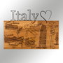 Wallity Escultura de pared I Love You Italy en Negro y Nogal